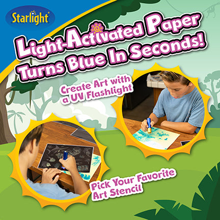 Starlight Light-Activated Paper Art Kit – Animal Kingdom Theme, Mess-Free Craft for Kids