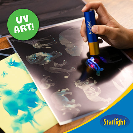 Starlight Light-Activated Paper Art Kit – Animal Kingdom Theme, Mess-Free Craft for Kids