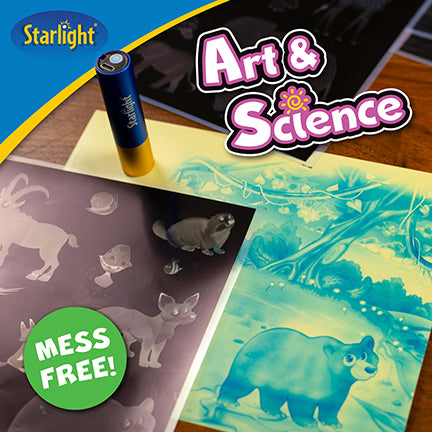 Starlight Light-Activated Paper Art Kit – Animal Kingdom Theme, Mess-Free Craft for Kids