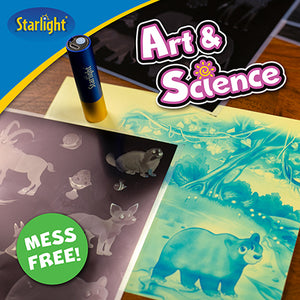 Starlight Light-Activated Paper Art Kit – Animal Kingdom Theme, Mess-Free Craft for Kids